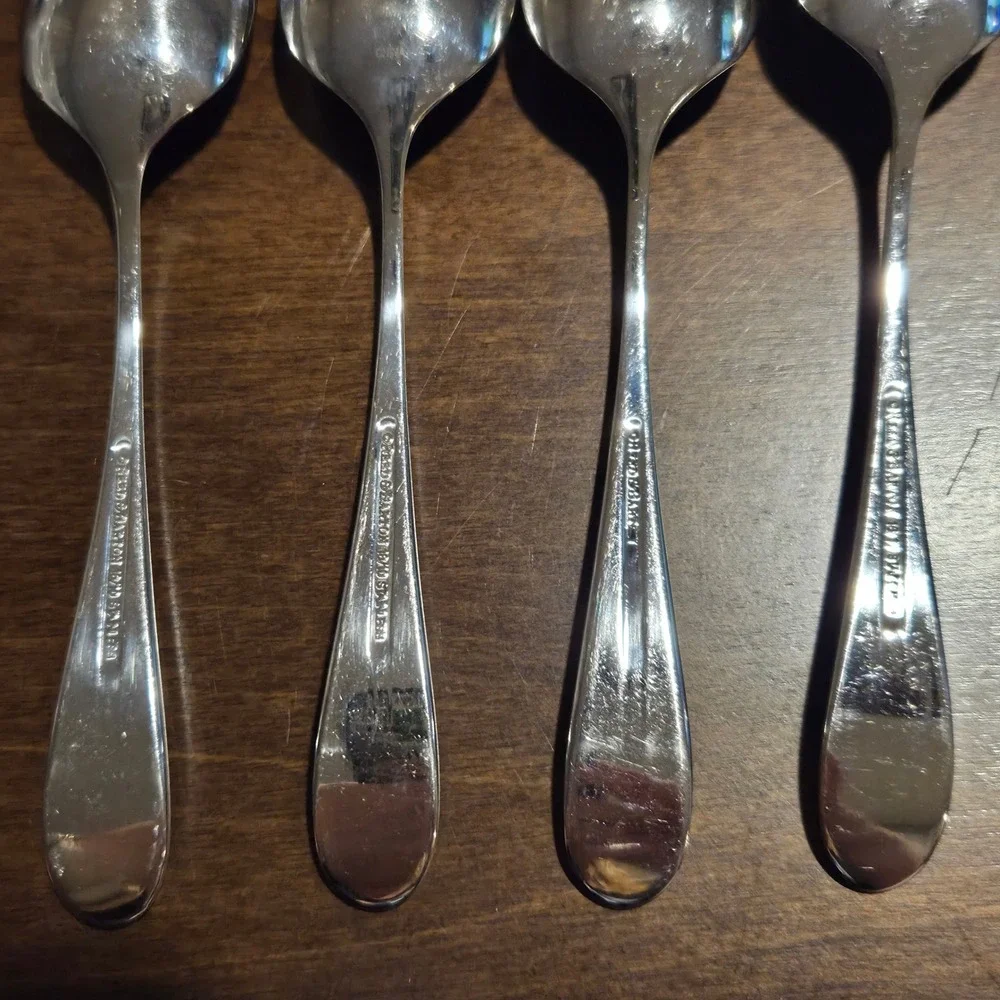 Reed & Barton 18/10 Stainless Steel Dayton Teaspoons Set of 4 Glossy Flatware